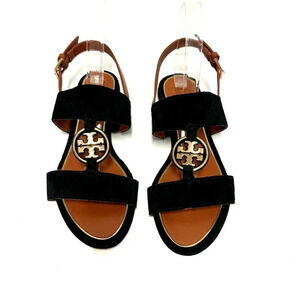 NWOT Tory Burch Metal Miller Two Strap Sandal - Logo Medallion Summer Shoe